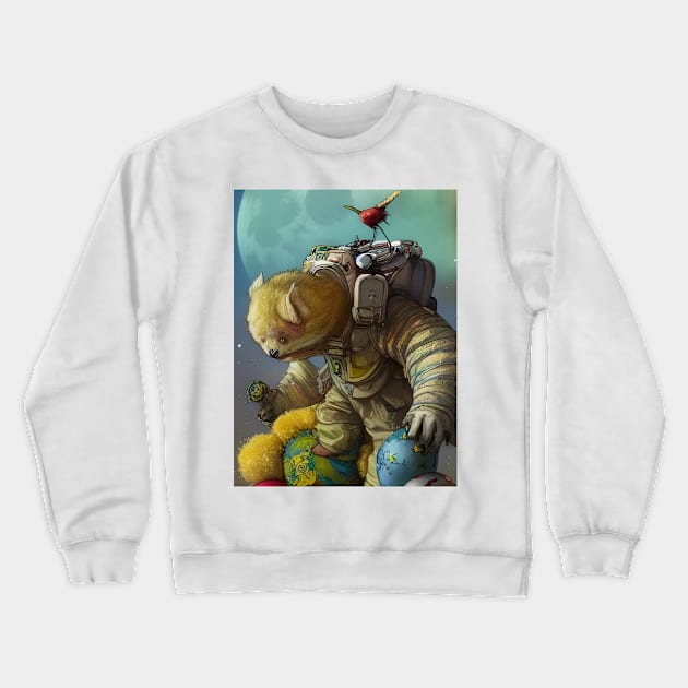 Space Bear Crewneck Sweatshirt by LyndiiLoubie